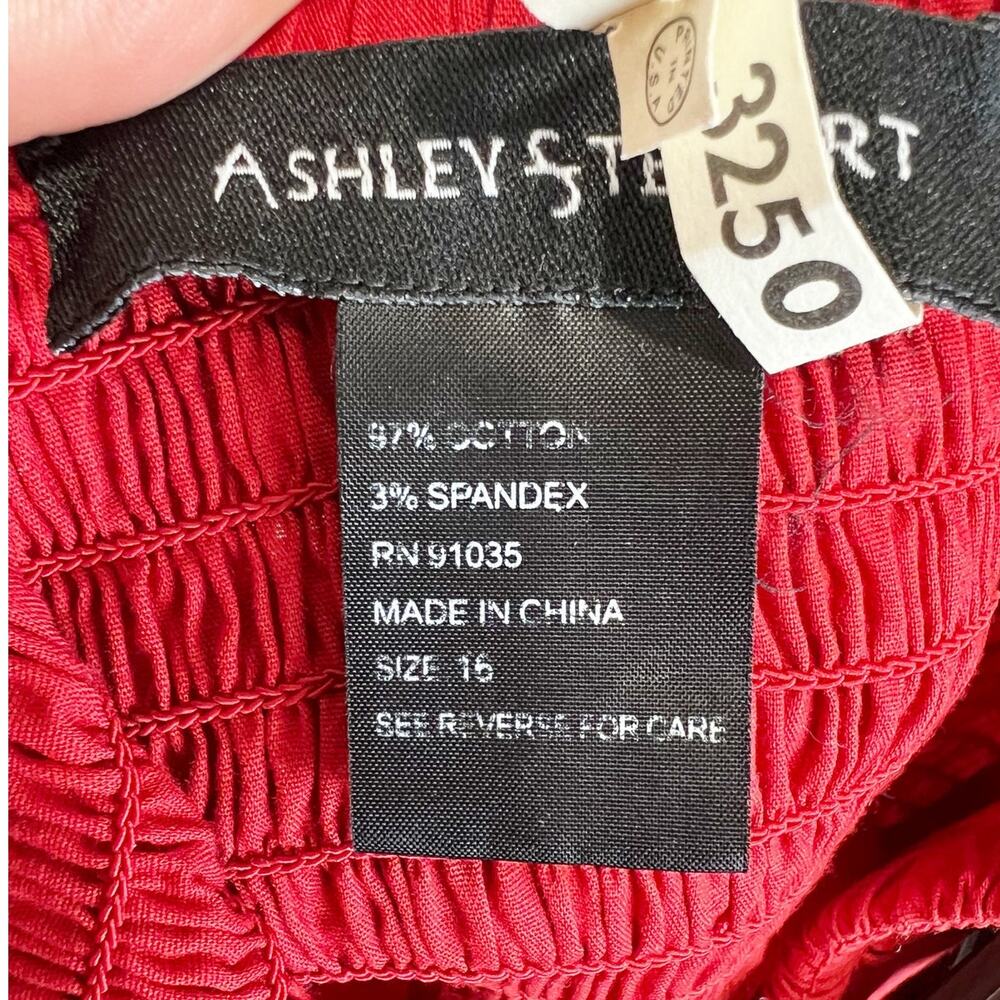 Ashley‎ Stewart Red Strapless Smocked Back Pleated Tube A-Line Dress Size 16 - Picture 7 of 10